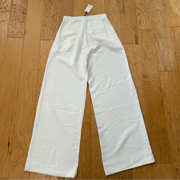 NONchalant Label Fabi Pant Medium White NWT High Waist Wide Leg Pleated - Picture 6 of 6
